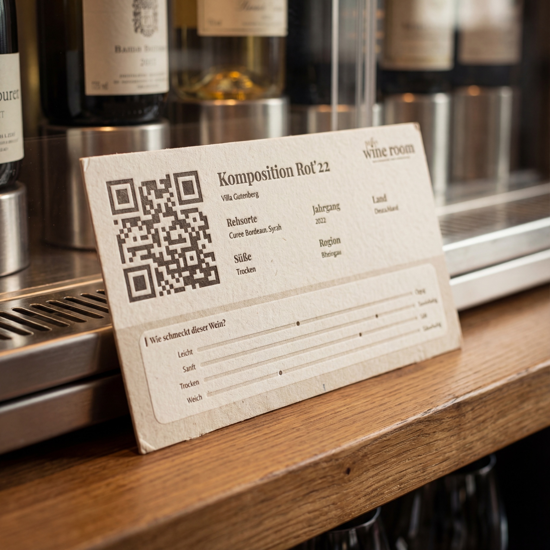Wine Info Card with QR Code